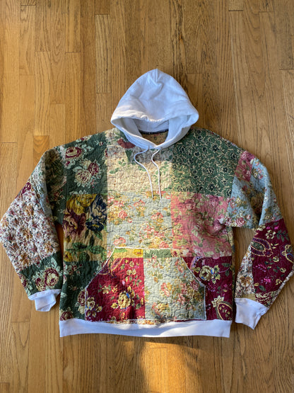 Muted Floral Quilt Hoodie (XL)