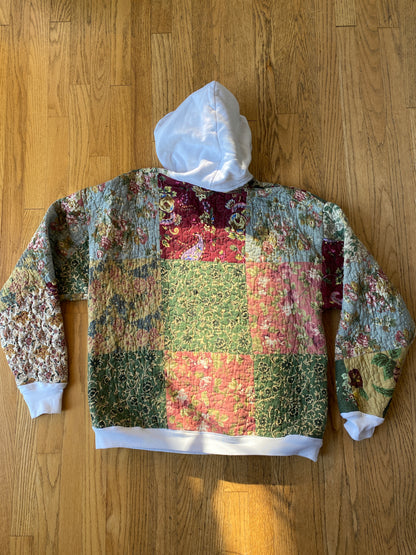 Muted Floral Quilt Hoodie (XL)