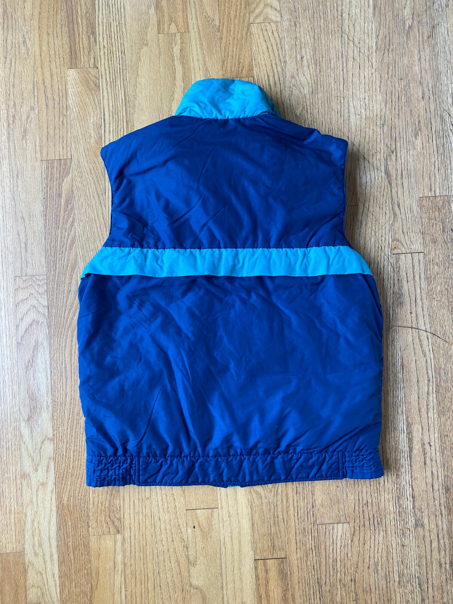 Vintage Cool Blue Puffer Vest (M)