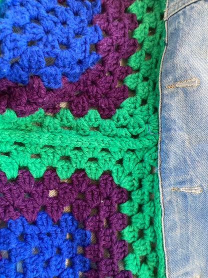 Reversible Denim and Crochet Jacket (M)
