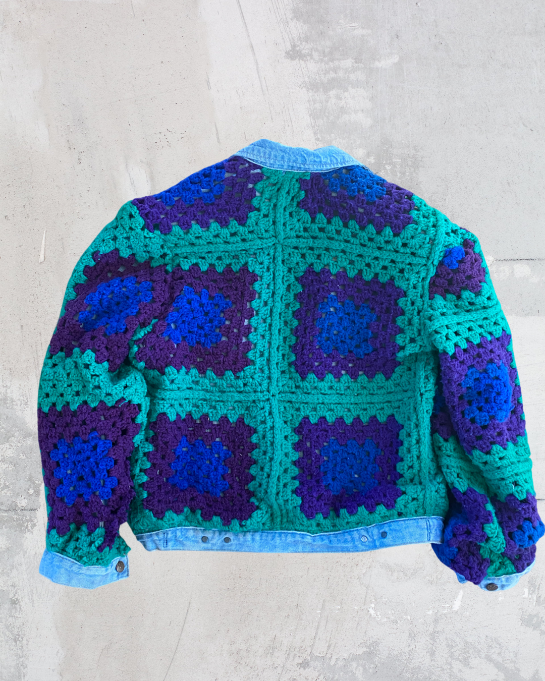 Reversible Denim and Crochet Jacket (M)