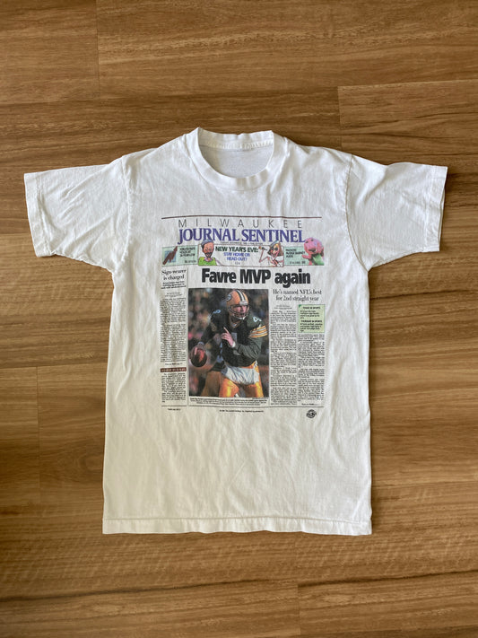 1996 Favre Milwaukee Sentinel MVP Article Tee (M/L)