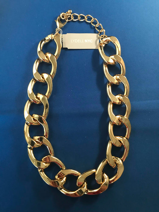 Lydell NYC Gold Tone Chunky Link Necklace, NWT